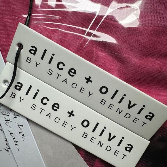 Alice + Olivia Pink and Black Tie-Dye Top And Pant Set Top Size M Pant Size S - Picture 15 of 16